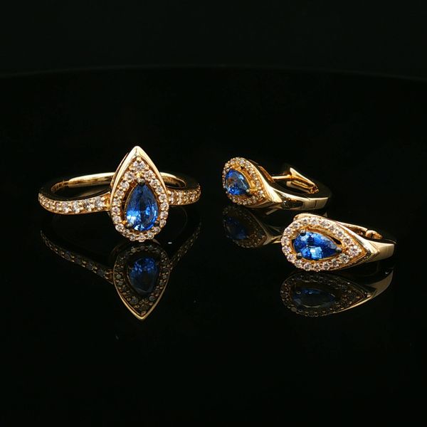 14KY .16DTW/.45SAPH LBACK EARRINGS Image 4 Meigs Jewelry Tahlequah, OK