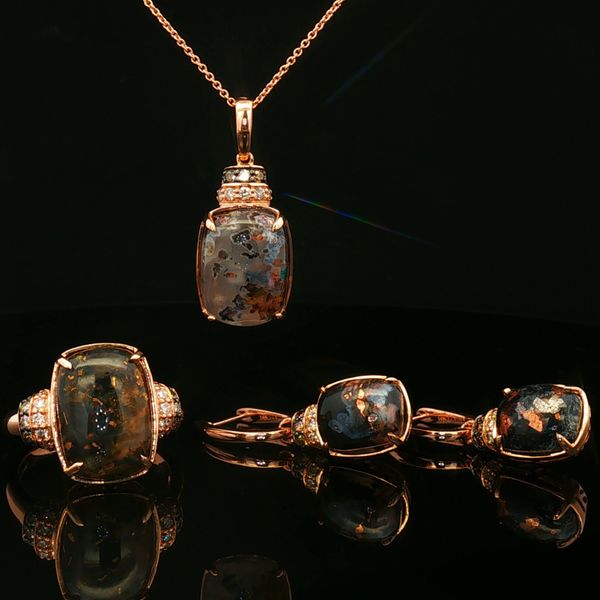14KROSE .16DTW/6.0AQUADITE EARRINGS Image 4 Meigs Jewelry Tahlequah, OK