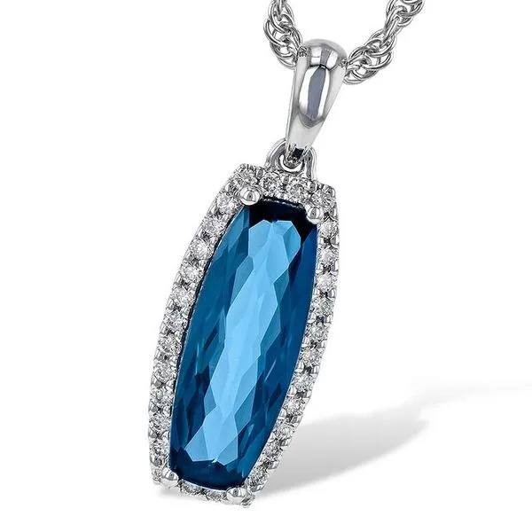 Blue Topaz & Diamond Necklace Meigs Jewelry Tahlequah, OK