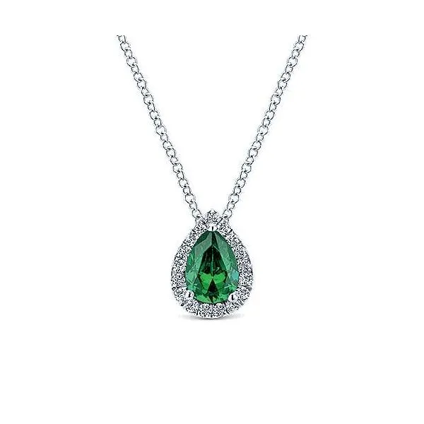 Gabriel & Co. Emerald & Diamond Necklace Meigs Jewelry Tahlequah, OK
