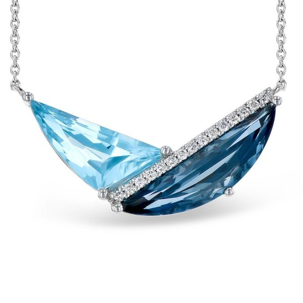 Blue Topaz & Diamond Statement Necklace Meigs Jewelry Tahlequah, OK