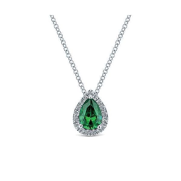 Gabriel & Co. Emerald & Diamond Necklace Meigs Jewelry Tahlequah, OK