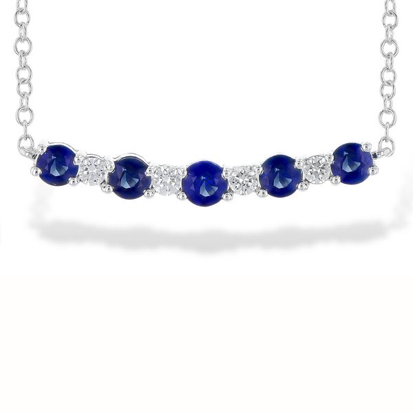 Sapphire & Diamond Bar Necklace Meigs Jewelry Tahlequah, OK