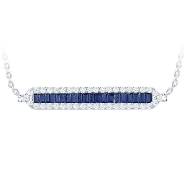 Sapphire & Diamond Bar Necklace Meigs Jewelry Tahlequah, OK