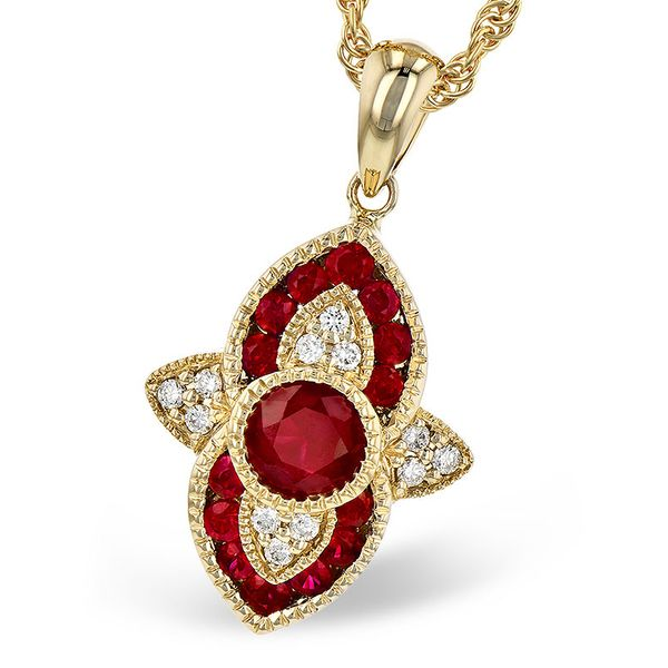 Ruby & Diamond Antique Style Necklace Meigs Jewelry Tahlequah, OK