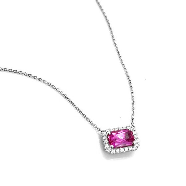 Pink Sapphire & Diamond Necklace Meigs Jewelry Tahlequah, OK