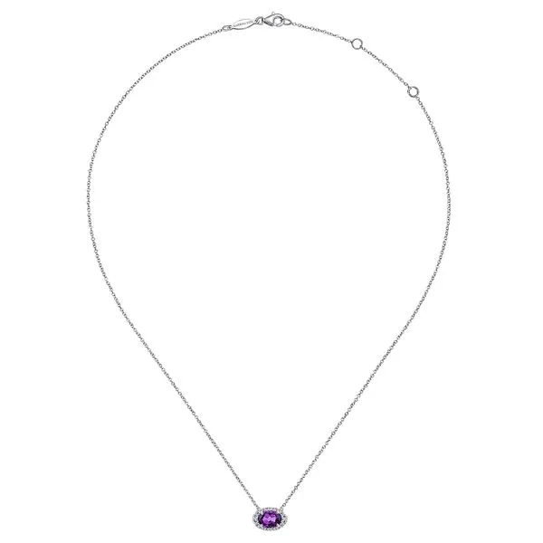 Gabriel & Co. Amethyst & Diamond Necklace Image 2 Meigs Jewelry Tahlequah, OK