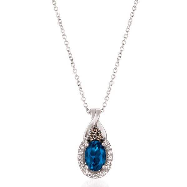 Le Vian Blue Topaz & Diamond Necklace Image 2 Meigs Jewelry Tahlequah, OK
