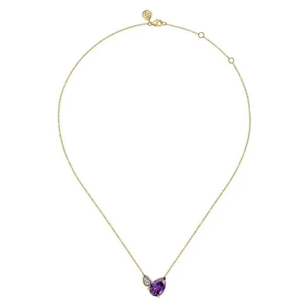 Gabriel & Co. Amethyst & Diamond Necklace Image 2 Meigs Jewelry Tahlequah, OK