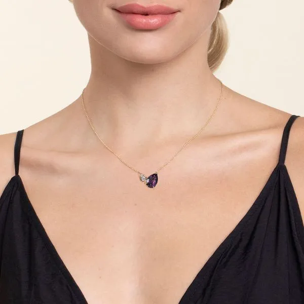 Gabriel & Co. Amethyst & Diamond Necklace Image 3 Meigs Jewelry Tahlequah, OK