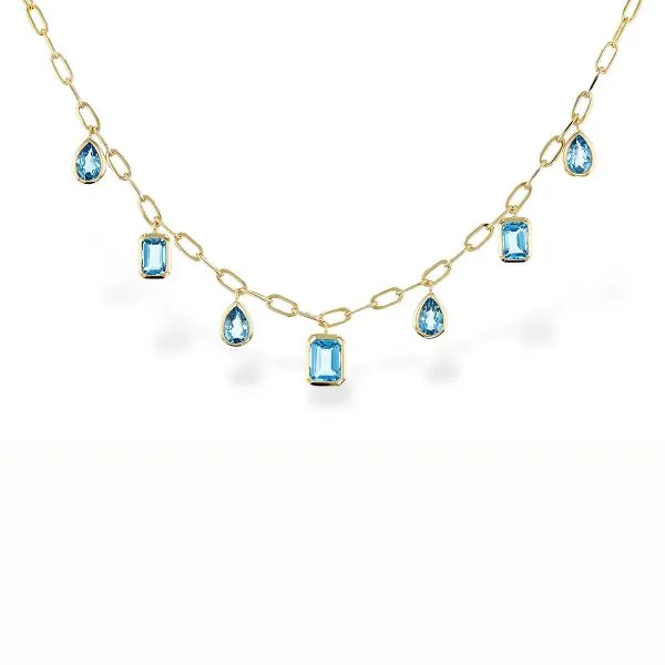 Blue Topaz Droplet Necklace Meigs Jewelry Tahlequah, OK