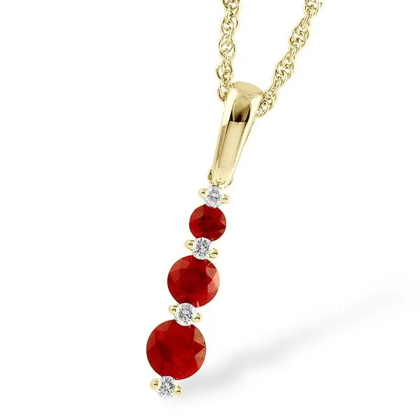 Ruby & Diamond Drop Necklace Meigs Jewelry Tahlequah, OK