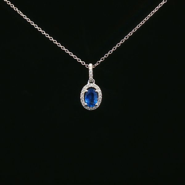 14KW .09DTW/.48OV SAPPHIRE NECKLACE Image 3 Meigs Jewelry Tahlequah, OK