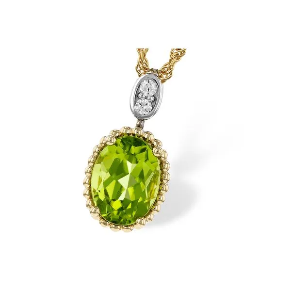 14K Tri-Tone Peridot Oval Necklace Meigs Jewelry Tahlequah, OK