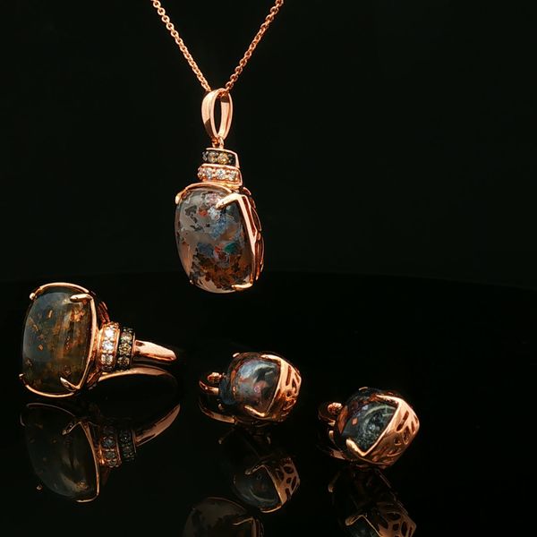 14KROSE .09DTW/4.75AQUADITE NECKLACE Image 2 Meigs Jewelry Tahlequah, OK