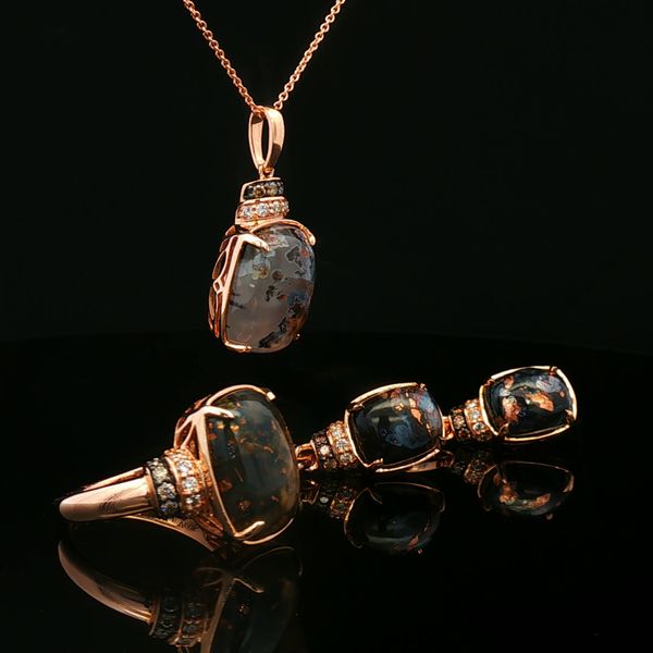 14KROSE .09DTW/4.75AQUADITE NECKLACE Image 4 Meigs Jewelry Tahlequah, OK