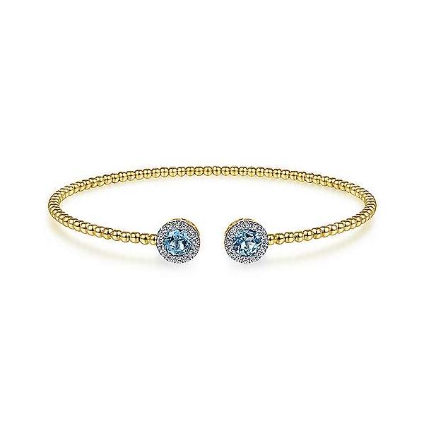 Gabriel & Co. Blue Topaz & Diamond Bujukan Bracelet Meigs Jewelry Tahlequah, OK