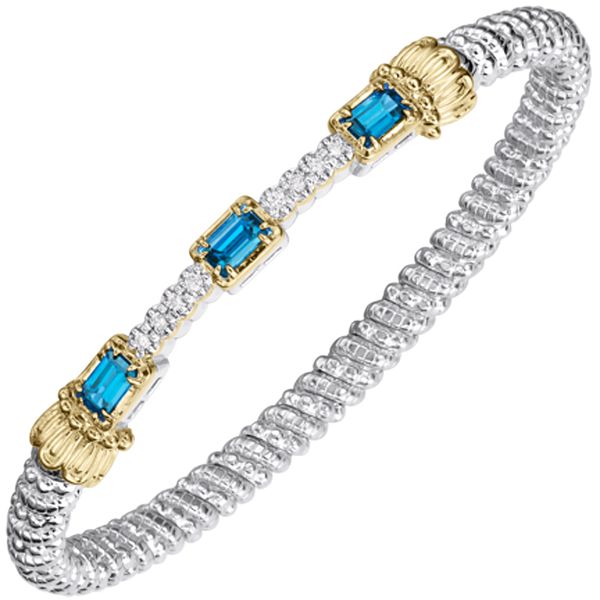 Vahan Blue Topaz & Diamond Bar Bracelet Meigs Jewelry Tahlequah, OK