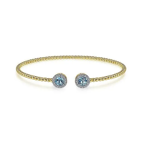Gabriel & Co. Blue Topaz & Diamond Bujukan Bracelet Meigs Jewelry Tahlequah, OK