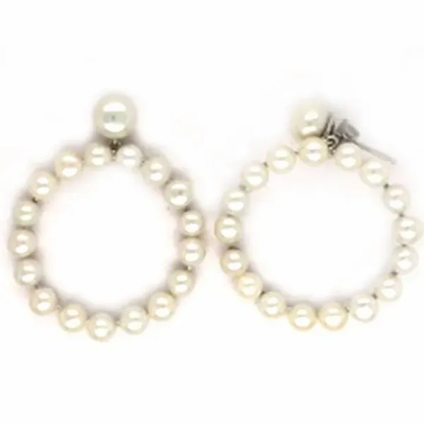 Open Circle Pearl Earrings Meigs Jewelry Tahlequah, OK