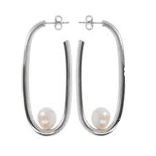 Sterling Silver Oval Pearl Earrings Meigs Jewelry Tahlequah, OK