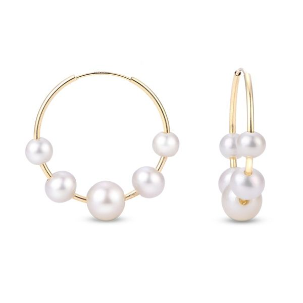 5 Pearl Endless Hoop Earrings Meigs Jewelry Tahlequah, OK