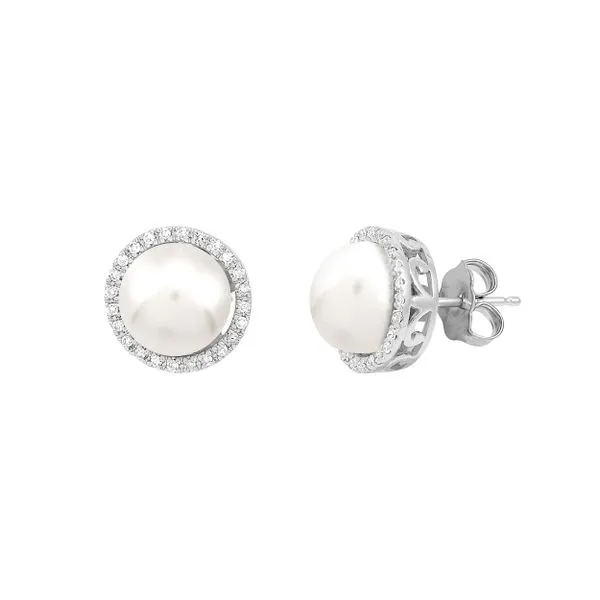 Pearl & Diamond Stud Earrings Meigs Jewelry Tahlequah, OK