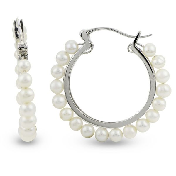 Pearl Sterling Silver Hoop Earring Meigs Jewelry Tahlequah, OK