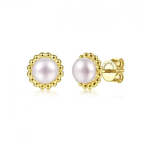 Gabriel & Co. Pearl Frame Stud Earrings Meigs Jewelry Tahlequah, OK