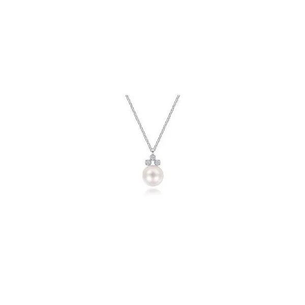 Gabriel & Co. Diamond & Pearl Necklace Meigs Jewelry Tahlequah, OK