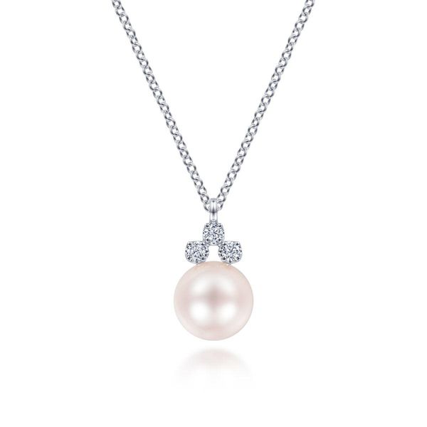 Gabriel & Co. Diamond & Pearl Necklace Meigs Jewelry Tahlequah, OK