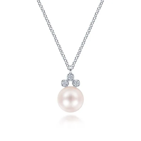 Gabriel & Co. Diamond & Pearl Necklace Meigs Jewelry Tahlequah, OK