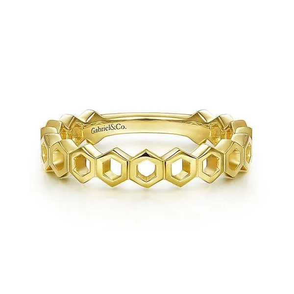 Gabriel & Co. Hexagon Yellow Gold Band Meigs Jewelry Tahlequah, OK