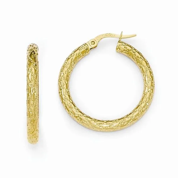 10KT Gold Textured Hoop Earrings Meigs Jewelry Tahlequah, OK