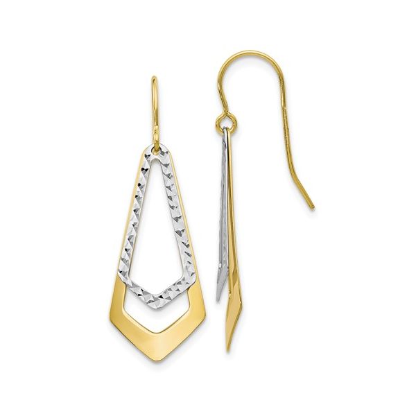 10K Two Tone Dangle Earrings Meigs Jewelry Tahlequah, OK
