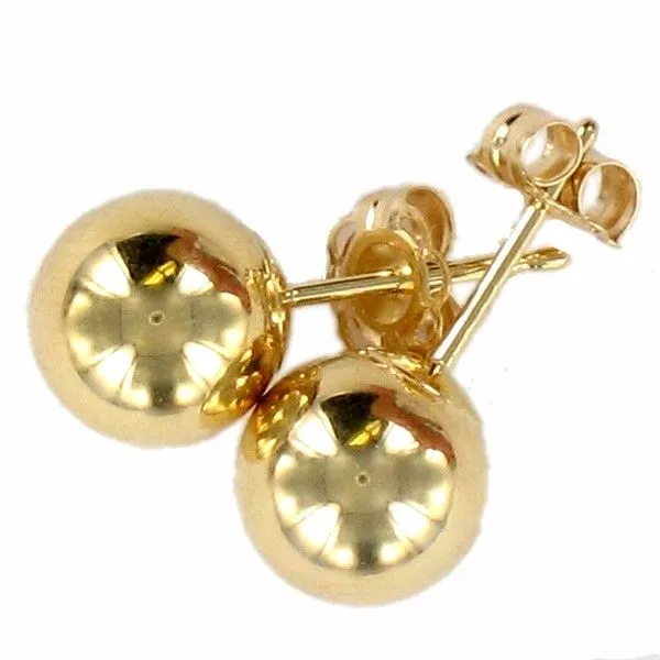 Yellow Gold Ball Stud Earrings Meigs Jewelry Tahlequah, OK