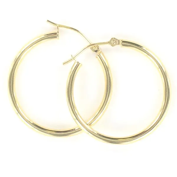 Yellow Gold Polished Hoop Earrings Meigs Jewelry Tahlequah, OK