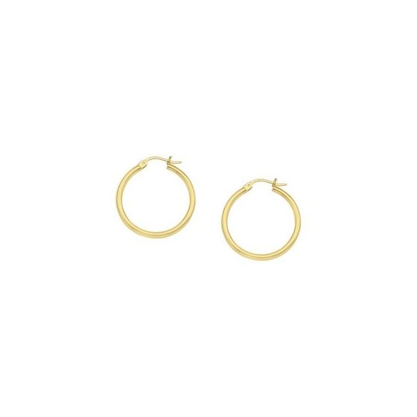 14K Yellow Gold Polished Hoop Earrings Meigs Jewelry Tahlequah, OK