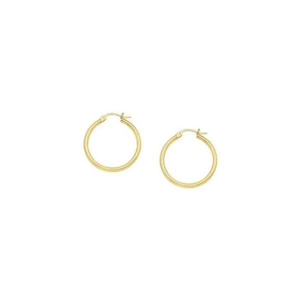 14K Yellow Gold Polished Hoop Earrings Meigs Jewelry Tahlequah, OK