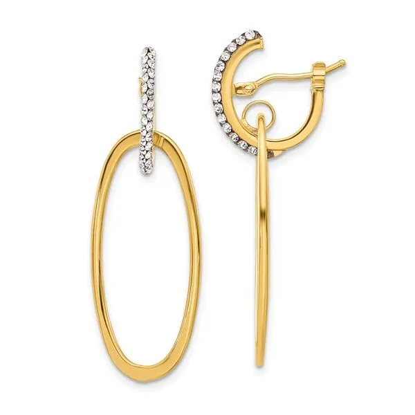 14K Y open diamond oval earrings Meigs Jewelry Tahlequah, OK