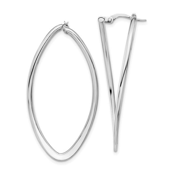 14k white gold oval open earrings Meigs Jewelry Tahlequah, OK