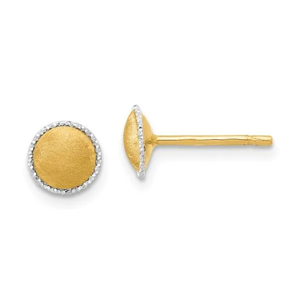 14K yellow gold brushed stud earrings Meigs Jewelry Tahlequah, OK