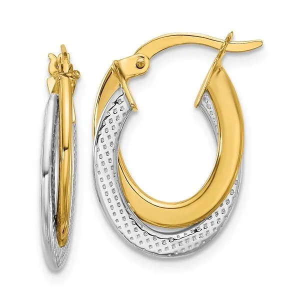 10K Two Toned Hoop Earrings Meigs Jewelry Tahlequah, OK