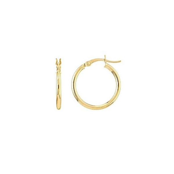 14K Yellow Gold Polished Hoop Earrings Meigs Jewelry Tahlequah, OK