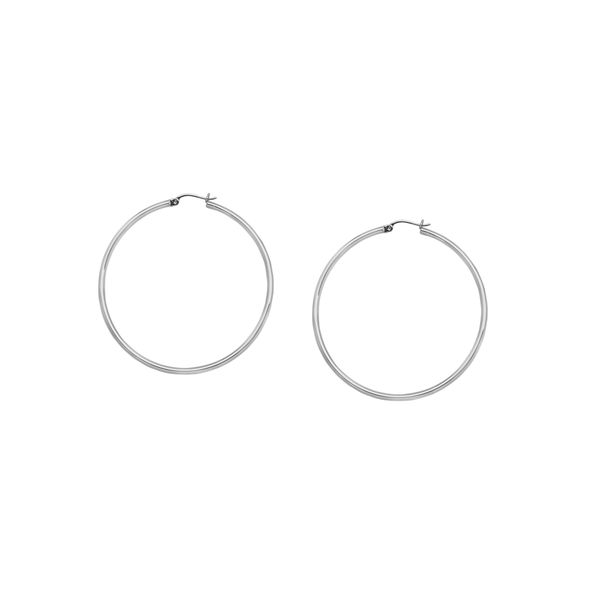 14KW 30MM Round Polished Hoop Earrings Meigs Jewelry Tahlequah, OK
