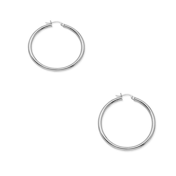 14KW 40MM Round Polished Hoop Earrings Meigs Jewelry Tahlequah, OK