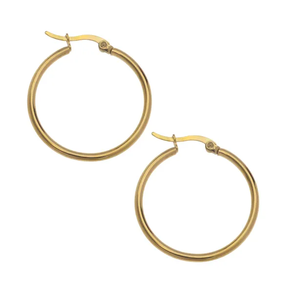 14KY 35MM Round Polished Hoop Earrings Meigs Jewelry Tahlequah, OK