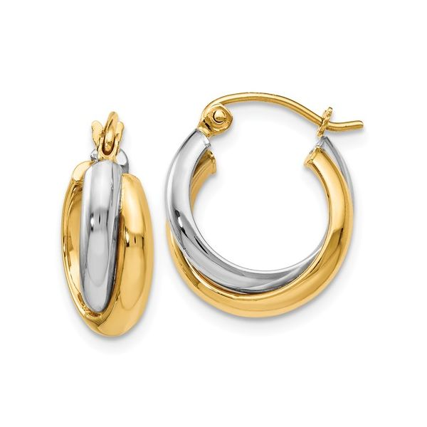 14KT Two Tone Hoop Earrings Meigs Jewelry Tahlequah, OK
