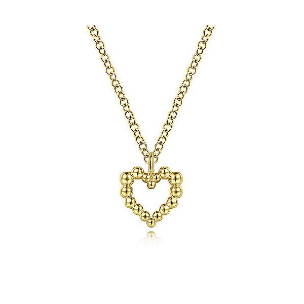 Gabriel & Co. Yellow Gold Bujukan Heart Necklace Meigs Jewelry Tahlequah, OK