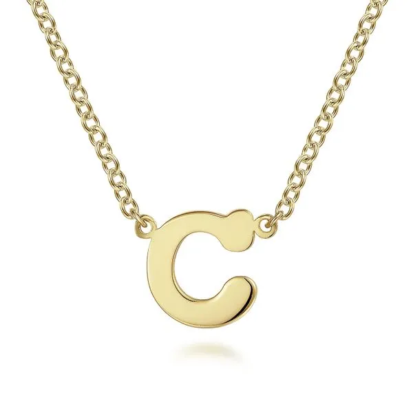 Gabriel & Co. Gold Initial Necklace Meigs Jewelry Tahlequah, OK